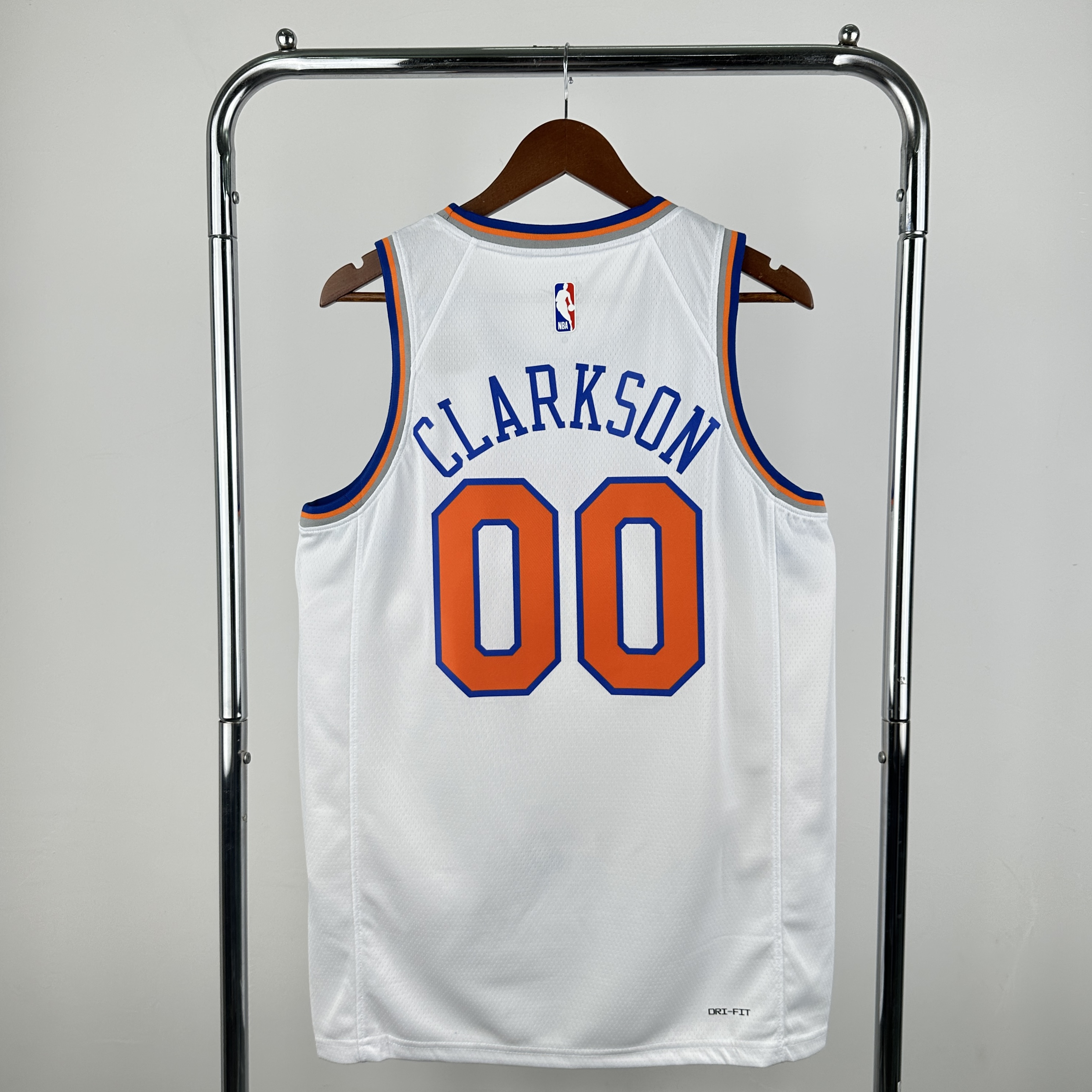 Men New York Knicks 00 Clarkson white Nike 2025 NBA Jersey style 2